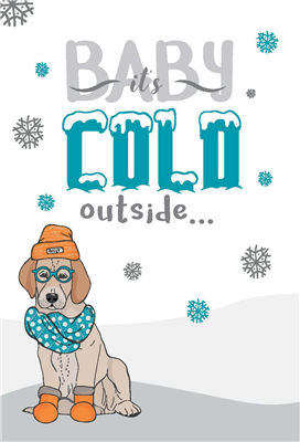 Snowy Labrador Holiday Card