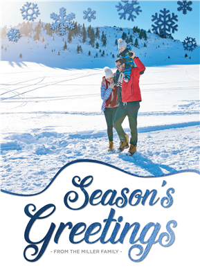 Season's Greetings Family Portrait Holiday Card with Foil